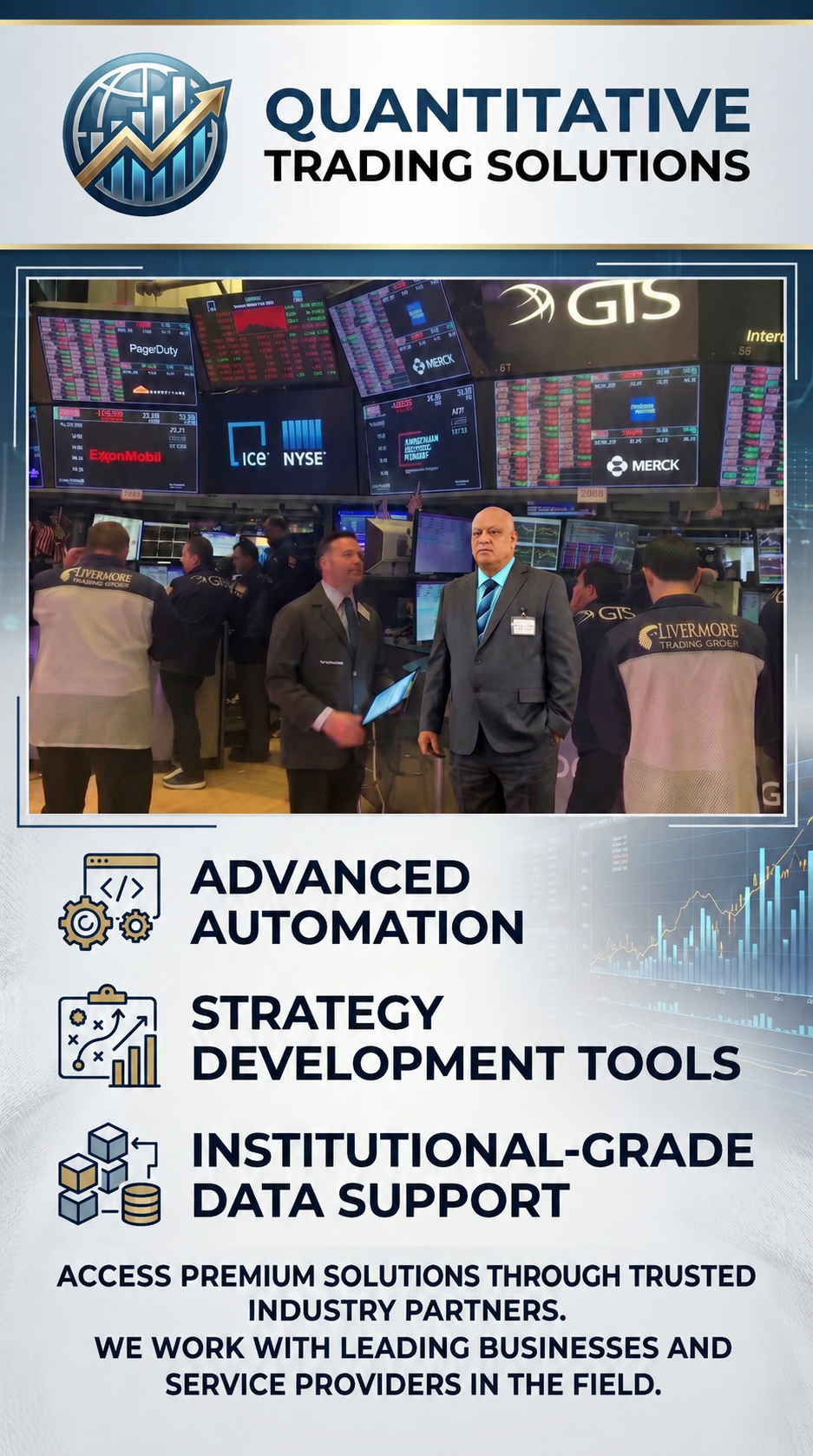 Quantitative Trading Solutions partner-focused trading technology flyer